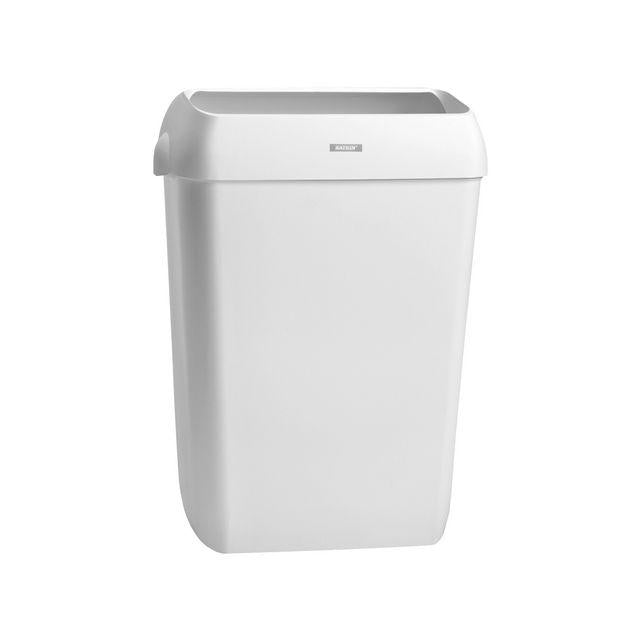 Wastepaper basket KATRIN 50L with lid white