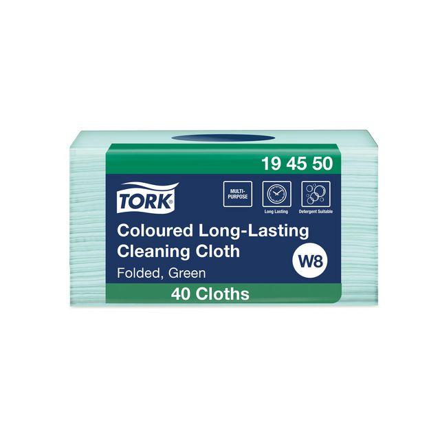 Cleaning cloth TORK Pre W8 green 40/pack