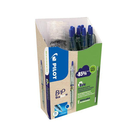 Ballpoint pen PILOT Ecoball 1mm blue 10+10/pack