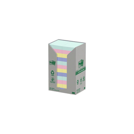 Notes POST-IT 100%rec 38x51 black.f 24/pc