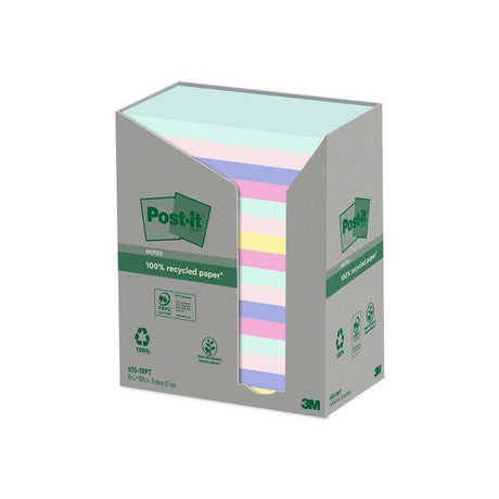 Notes POST-IT 100%re 76x127 black.f 16/pc