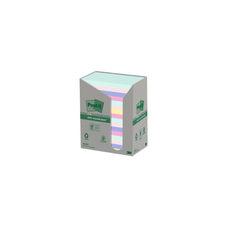 Notes POST-IT 100%re 76x127 black.f 16/pc
