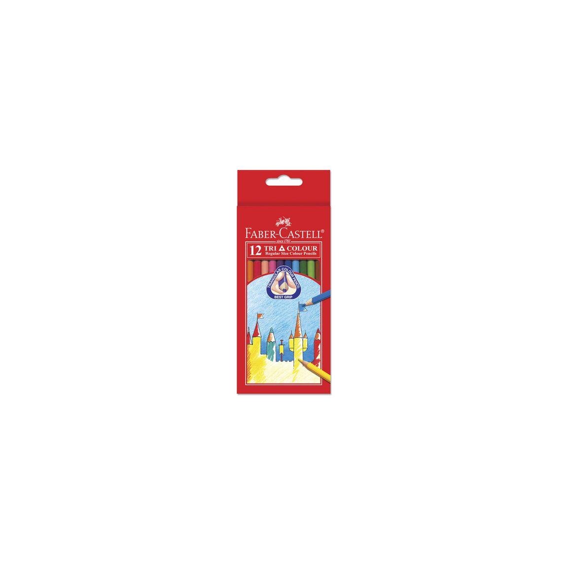 Colour pencil Tri Color Pencil Long 12/pack