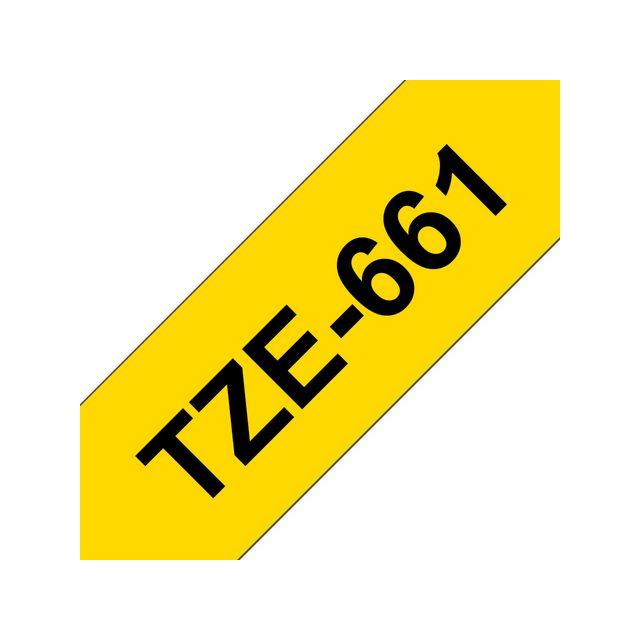 Tape BROTHER TZE661 36mm black on yellow