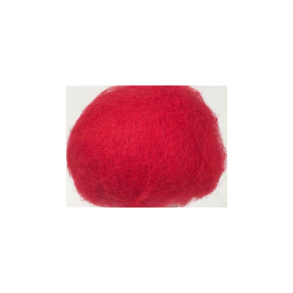 Carded wool 250g red