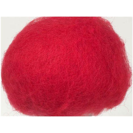 Carded wool 250g red