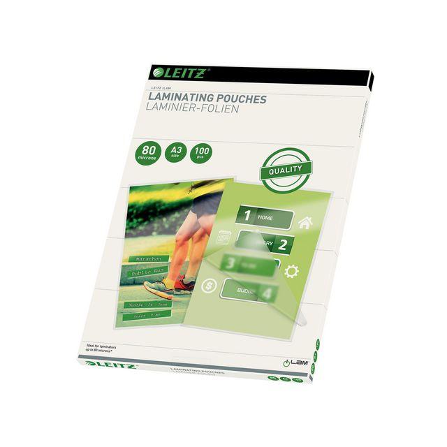 Laminate LEITZ A3 80mic clear 100/pack