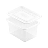 Plastic mould rectangular 750ml w. lid50/pc