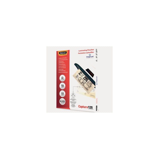 Laminate FELLOWES A3 125mic clear 100/pack
