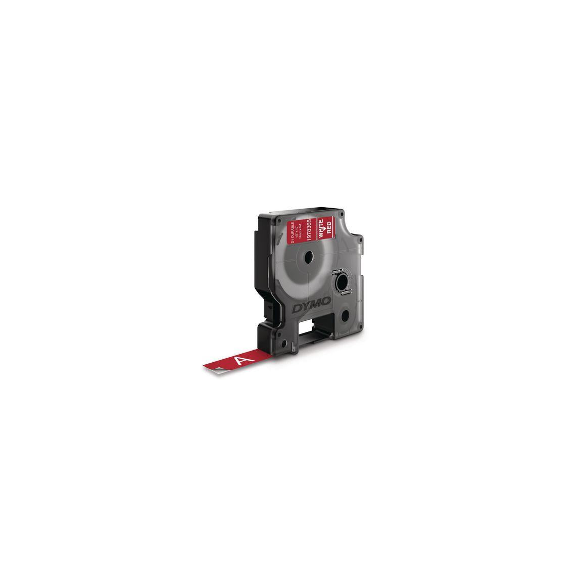 Tape DYMO Durable D1 12mm white on red
