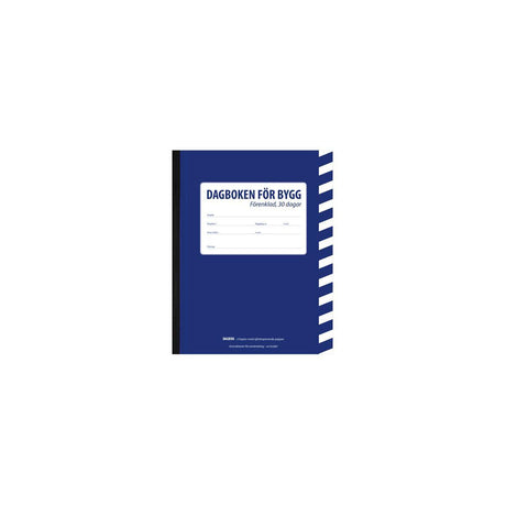 Construction diary simplified A5 30 days