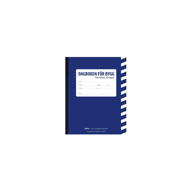 Construction diary simplified A5 30 days