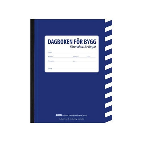 Construction diary simplified A5 30 days