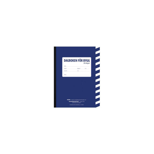 Construction diary A4 30 days