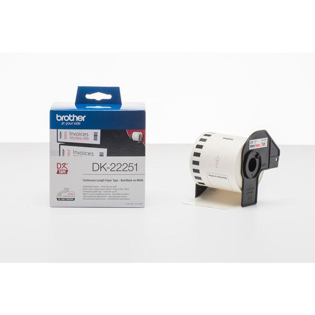 Label BROTHER DK22251 62mm black/red
