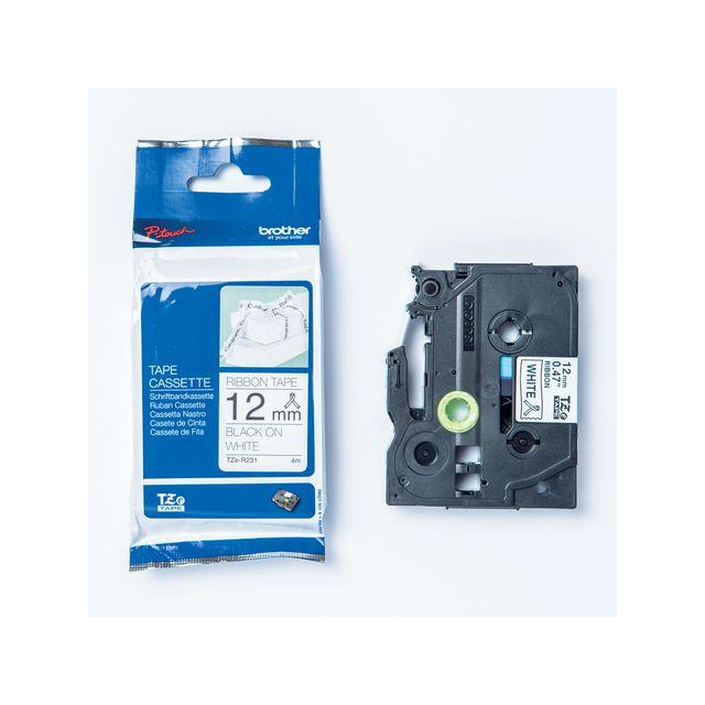 Tape BROTHER TZER231 12mm Black on White