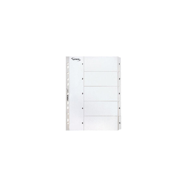 Card index LYRECO A4 1-5 white
