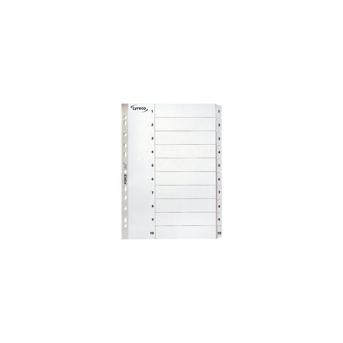 Card index LYRECO A4 1-10 white