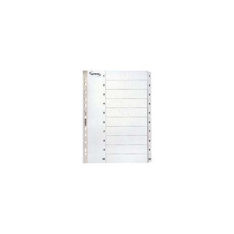 Card index LYRECO A4 1-10 white
