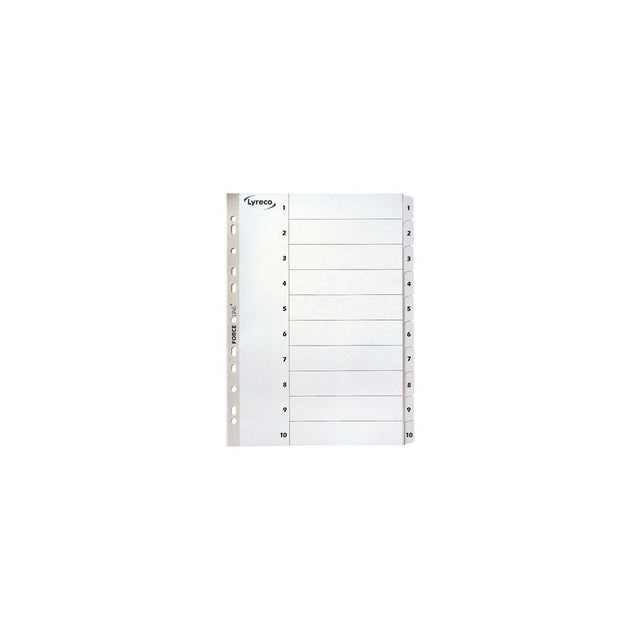 Card index LYRECO A4 1-10 white
