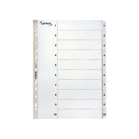 Card index LYRECO A4 1-10 white