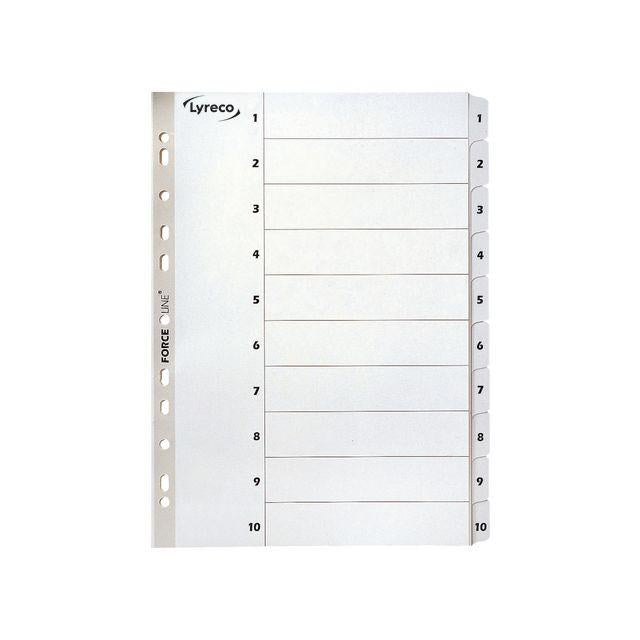 Card index LYRECO A4 1-10 white