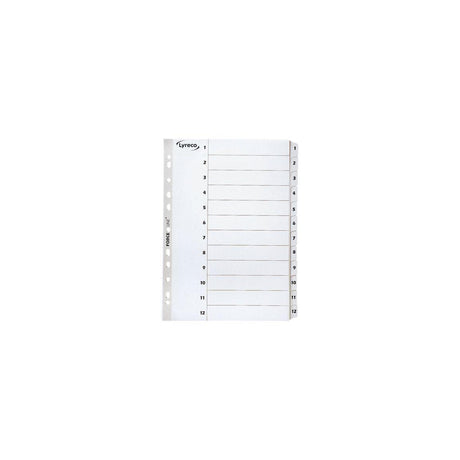 Card index LYRECO A4 1-12 white