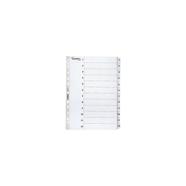 Card index LYRECO A4 1-12 white