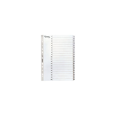 Card index LYRECO A4 1-20 white
