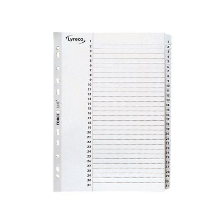 Card index LYRECO A4 1-31 white