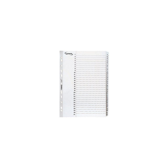 Card index LYRECO A4 1-31 white
