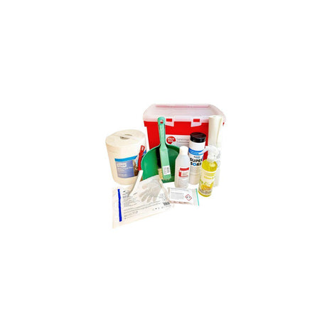 Emergency decontamination kit for body fluids