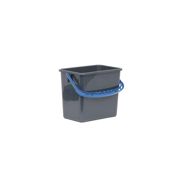 Bucket grey, blue handle 6L