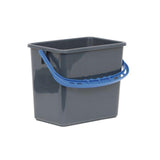 Bucket grey, blue handle 6L