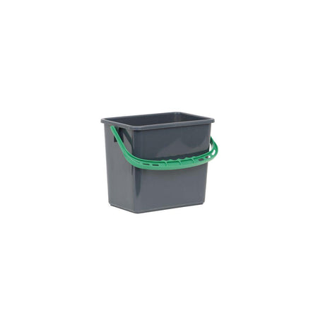 Bucket grey, green handle 6L