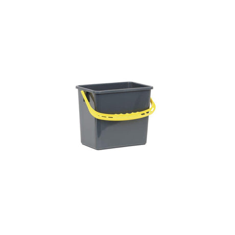 Bucket grey, yellow handle 6L