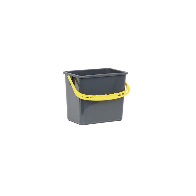 Bucket grey, yellow handle 6L