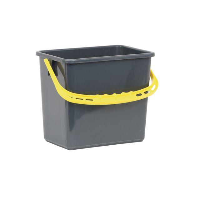 Bucket grey, yellow handle 6L