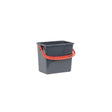 Bucket grey, red handle 6L