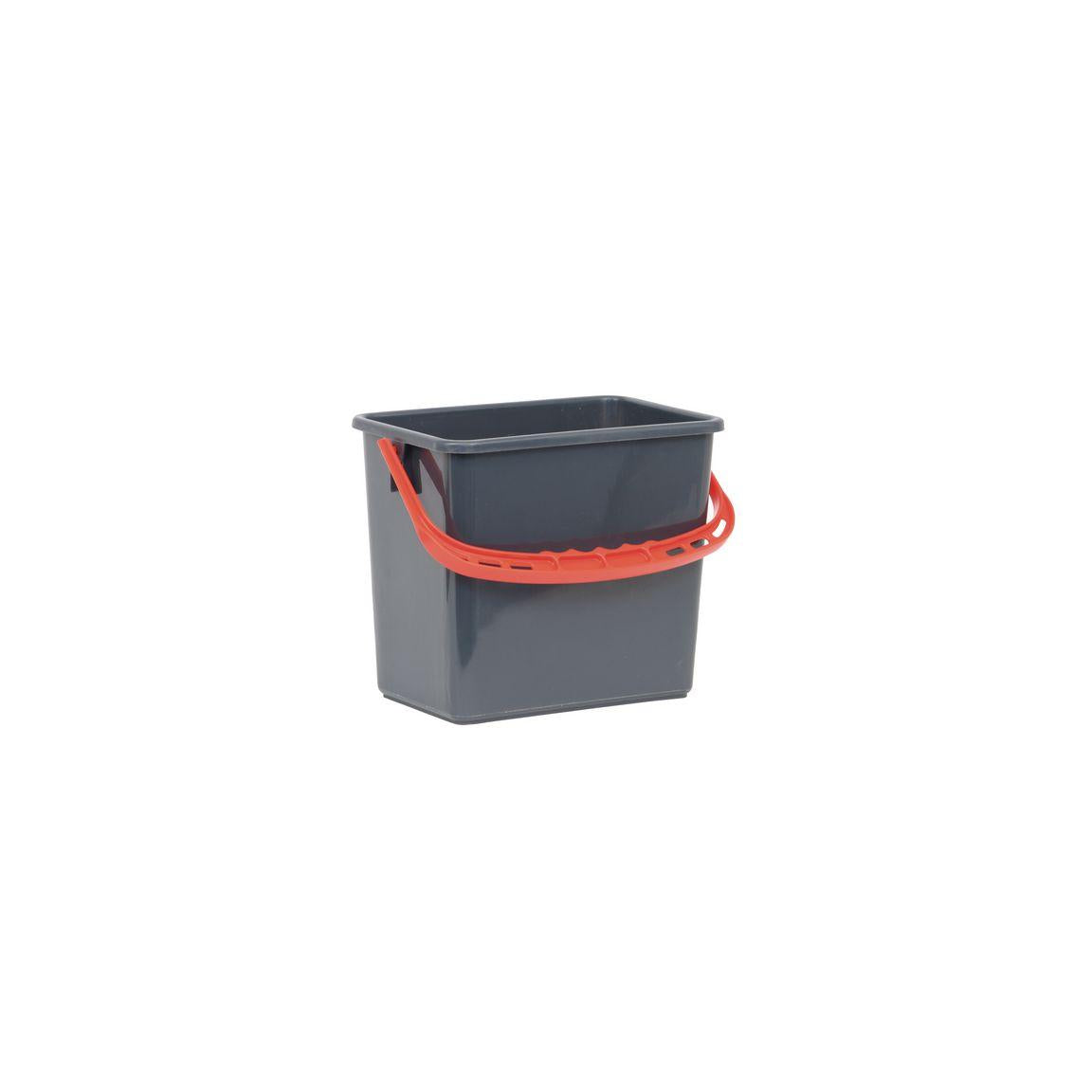 Bucket grey, red handle 6L