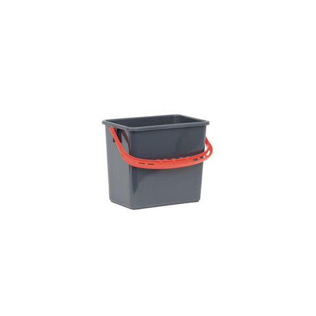Bucket grey, red handle 6L