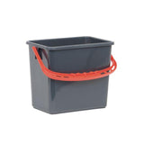 Bucket grey, red handle 6L