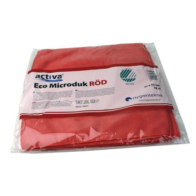 Microfibre cloth ACTIVA ECO 32x32cm red