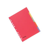 Card index LYRECO A4 5-tab f.colour