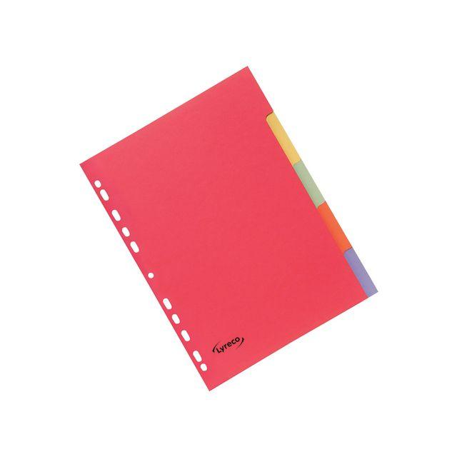 Card index LYRECO A4 5-tab f.colour