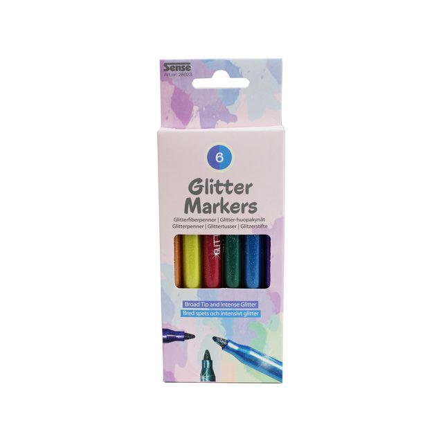 Fibre pencils Glitter 6/pack