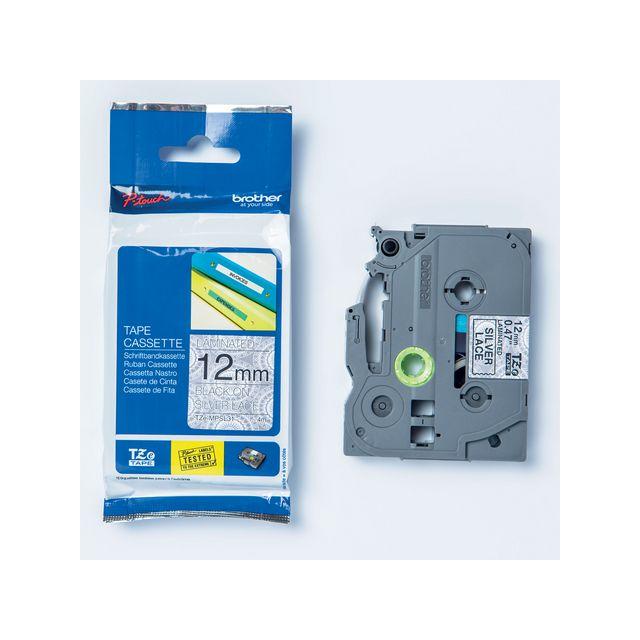 Tape BROTHER TZEMPSL31 12mm Black on Sil
