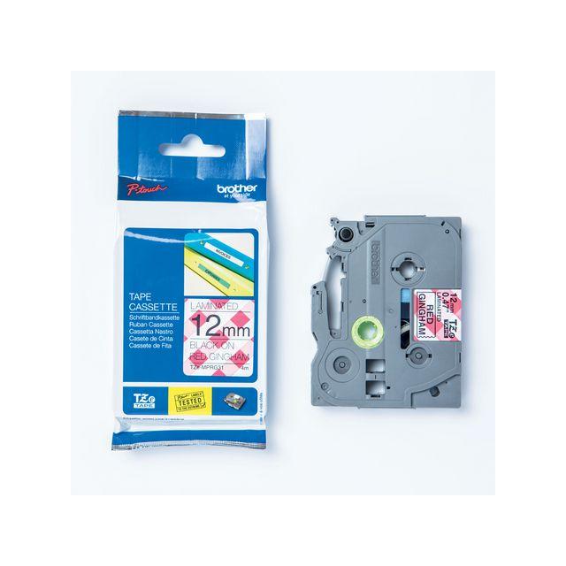 Tape BROTHER TZEMPRG31 12mm Black on Red