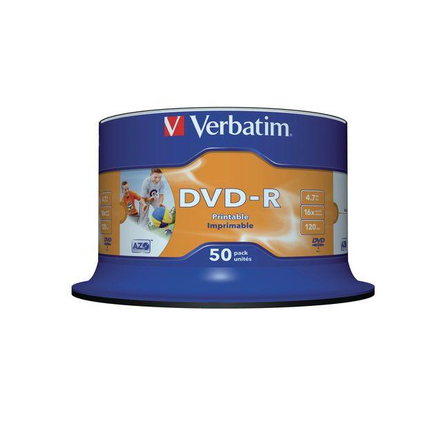 DVD-R VERBATIM 4.7GB Printable 50/fp