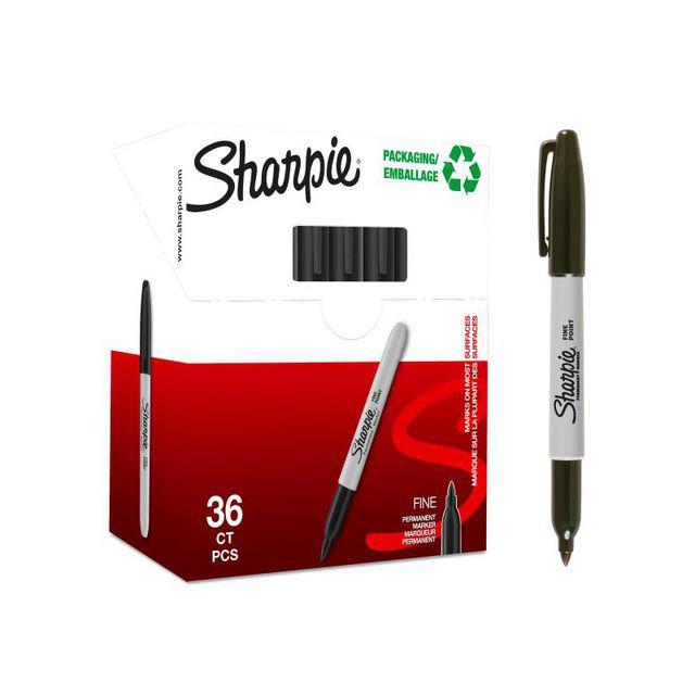 Labelling pen SHARPIE F black 32+4/pack